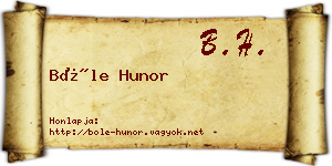 Bőle Hunor névjegykártya